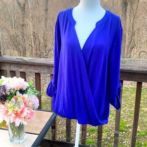 NWT Royal blue 3/4 sleeve size large blouse